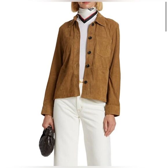 ZADIG & VOLTAIRE Toi Daim Suede Leather Shirt Jacket in BLACK NWT medium - Picture 9 of 9